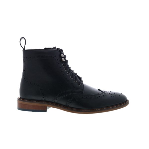 Steve Madden P-Soren Mens Black Leather Lace Up Casual Dress Boots For Cheap