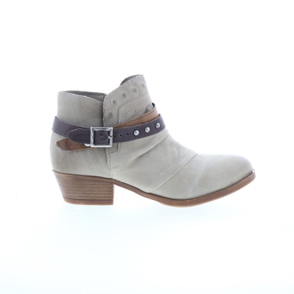 Miz Mooz Bucky Womens Gray Leather Zipper Ankle & Booties Boots on Sale