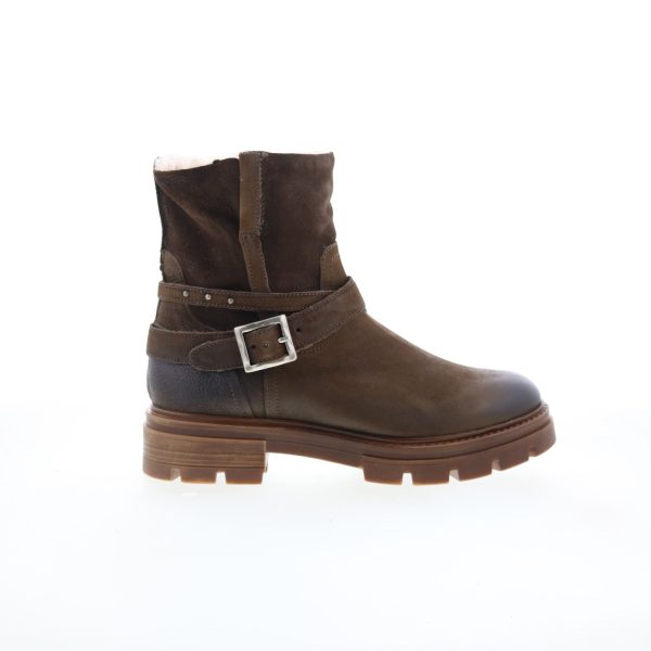 Miz Mooz Bonney Womens Brown Leather Zipper Casual Dress Boots For Discount