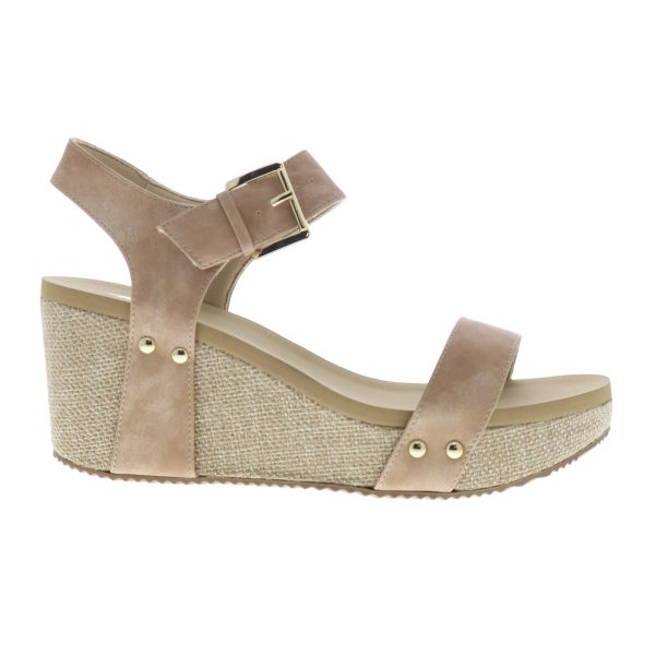 Volatile Aubree PV122 Womens Beige Synthetic Hook & Loop Wedges Sandals Shoes Supply