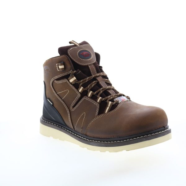 Avenger Wedge Soft Toe Electric Hazard PR WP 6  Mens Brown Wide Work Boots on Sale - Image 2