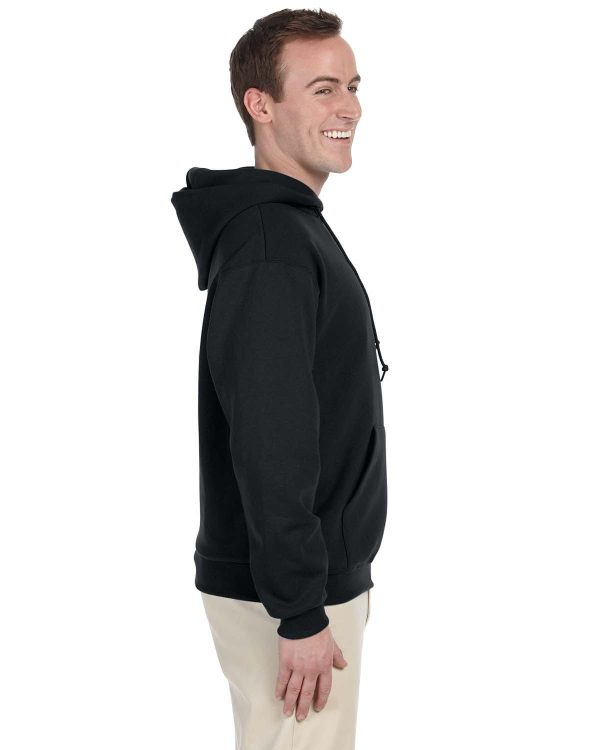 Jerzees 50 50 Hooded Sweatshirt | Black For Sale - Image 3