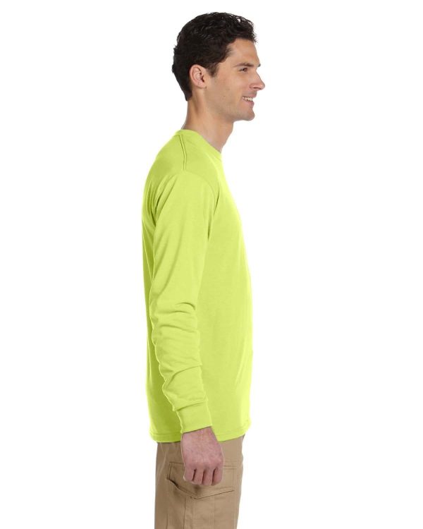 Jerzees 100% Polyester Long Sleeve T-Shirt | Safety Green Online - Image 3