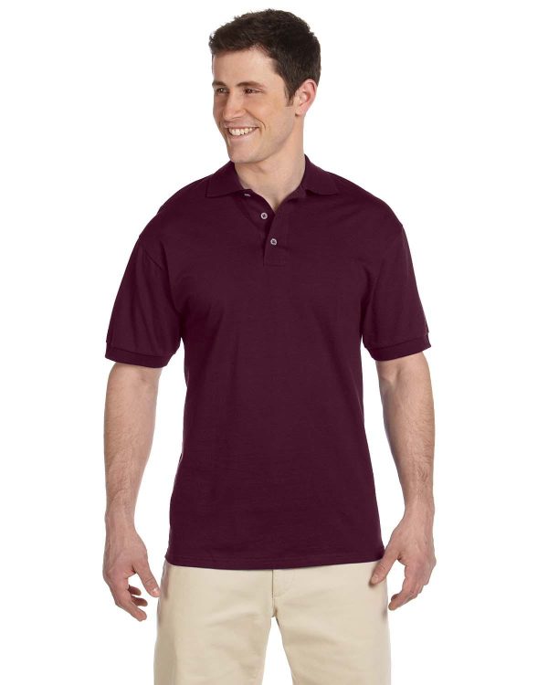 Jerzees Cotton Jersey Knit Polo Shirt | Maroon Cheap