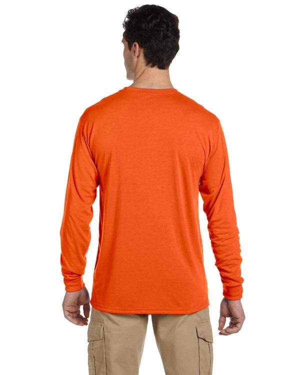 Jerzees 100% Polyester Long Sleeve T-Shirt | Safety Orange Discount - Image 2