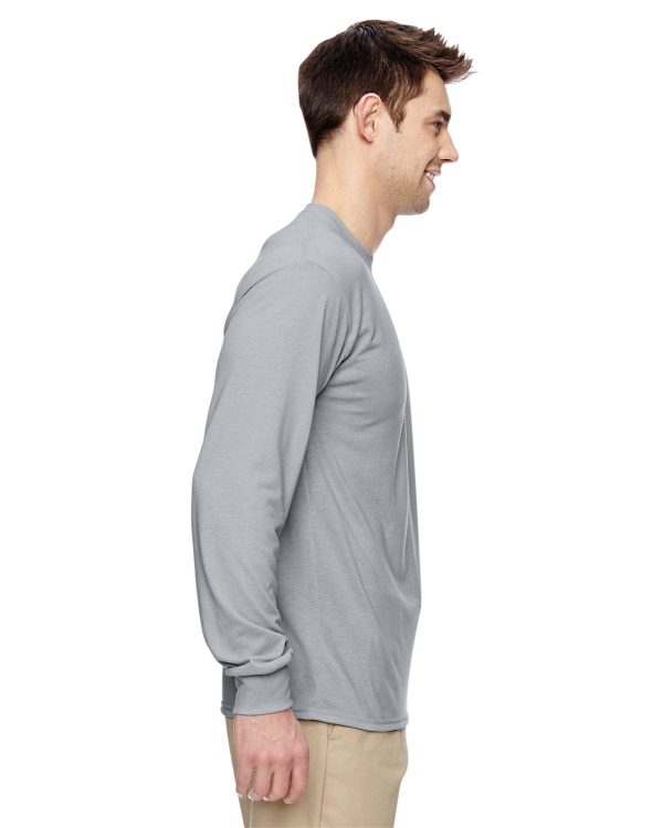 Jerzees 100% Polyester Long Sleeve T-Shirt | Silver Cheap - Image 3