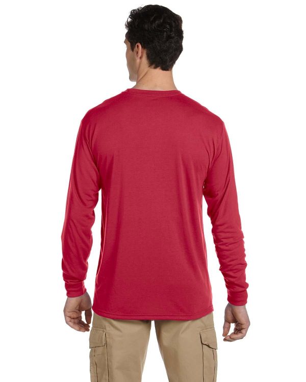 Jerzees 100% Polyester Long Sleeve T-Shirt | True Red on Sale - Image 2