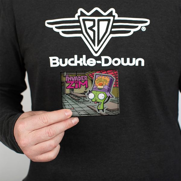 Bi-Fold Wallet - INVADER ZIM GIR Dog Cafeteria Poses and Title Logo Cheap - Image 3