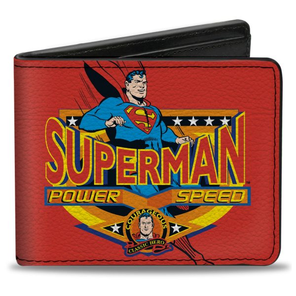 Bi-Fold Wallet - SUPERMAN POWER SPEED Pose Badge Red Supply