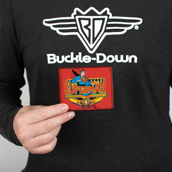 Bi-Fold Wallet - SUPERMAN POWER SPEED Pose Badge Red Supply - Image 3