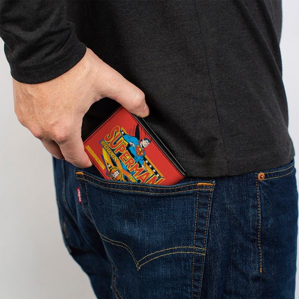 Bi-Fold Wallet - SUPERMAN POWER SPEED Pose Badge Red Supply - Image 5