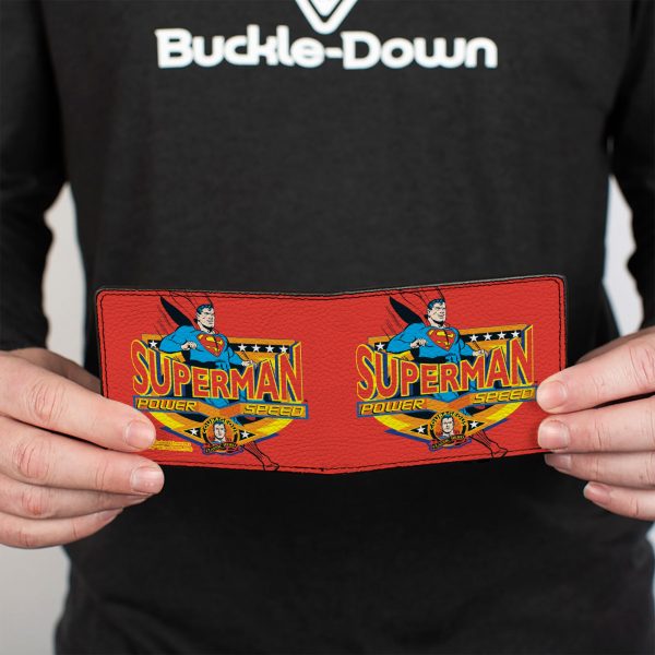 Bi-Fold Wallet - SUPERMAN POWER SPEED Pose Badge Red Supply - Image 4