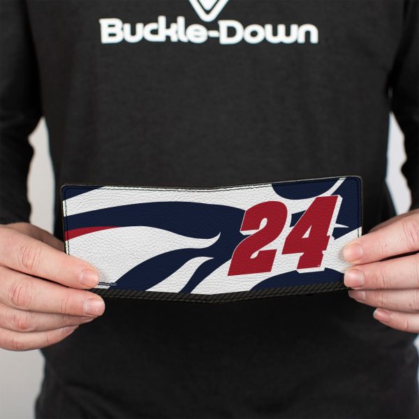 Bi-Fold Wallet - William Byron #24 Racing Logo Flames White Blue Red For Discount - Image 4