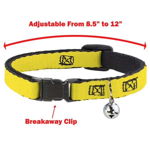 Breakaway Cat Collar with Bell - Winnie the Pooh Peeking Poses Stripe White Black Supply - Image 3