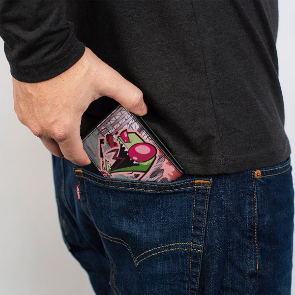 Bi-Fold Wallet - Invader Zim and GIR Dog Rooftop Scene Online Sale - Image 5