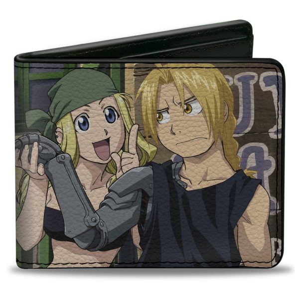 Bi-Fold Wallet - Fullmetal Alchemist Brotherhood Edward and Winry Group Porch Scene For Cheap