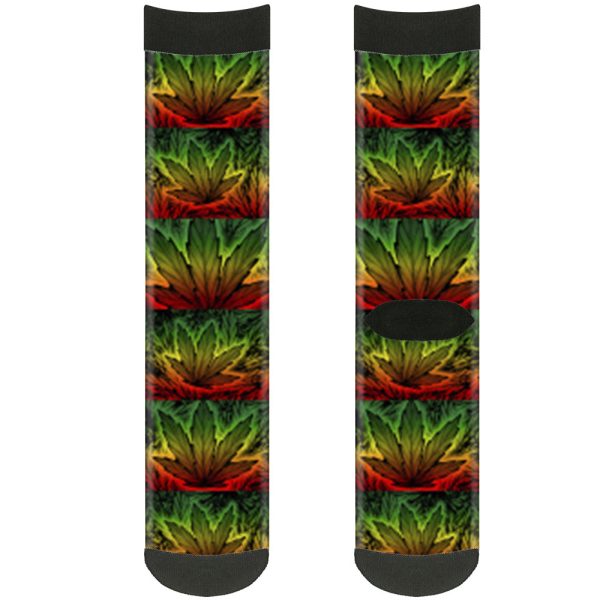 Sock Pair - Polyester - Marijuana Haze Rasta Rasta - CREW For Cheap